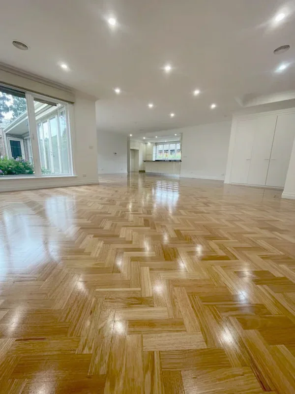 Owner-supplied photo of a finished parquet floor